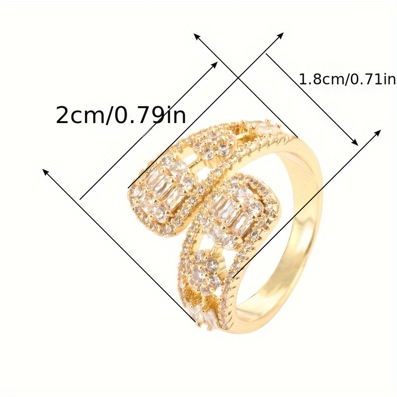 Geometric Copper Ring with CZ Adjustable Band